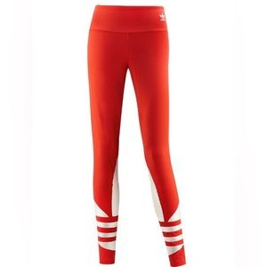 Adidas leggings - Red with White Print /Size Large /Condition- New